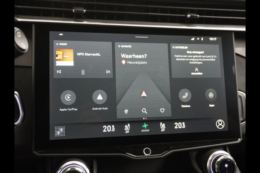 Lynk & Co 01 1.5 PHEV AUT-7 261pk Pano-Schuif-K-dak 20" 360°Camera Apple Carplay Android Auto Adaptive-Cruise Navi Pdc Ecc Keyless Led Plug-I Elek.Memory.Stoel File assistent Dodehoek detector Elektrisch bedienbare achterklep Rijstrooksensor Wifi Verkeersbord detectie 425Nm koppel 3,7kw laadvermogen A-label Euro 6 Hybride Benzine/Elektrisch rijden tot ca.69km 1.800kg trekvermogen