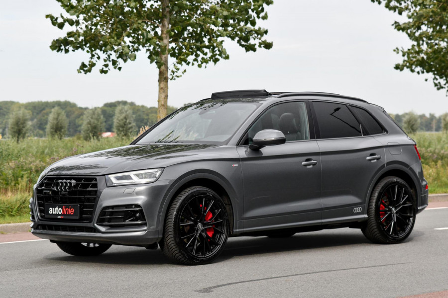 Audi Q5 55 TFSI e quattro Competition 3x S-Line. Luchtv, Massage, Pano, ACC, 360, B&O, Trekh, Keyless, Matrix, CarPlay, Sfeer!