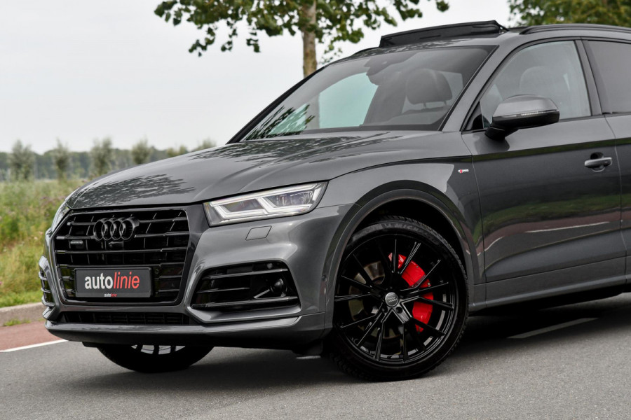 Audi Q5 55 TFSI e quattro Competition 3x S-Line. Luchtv, Massage, Pano, ACC, 360, B&O, Trekh, Keyless, Matrix, CarPlay, Sfeer!