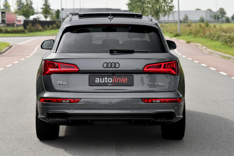 Audi Q5 55 TFSI e quattro Competition 3x S-Line. Luchtv, Massage, Pano, ACC, 360, B&O, Trekh, Keyless, Matrix, CarPlay, Sfeer!