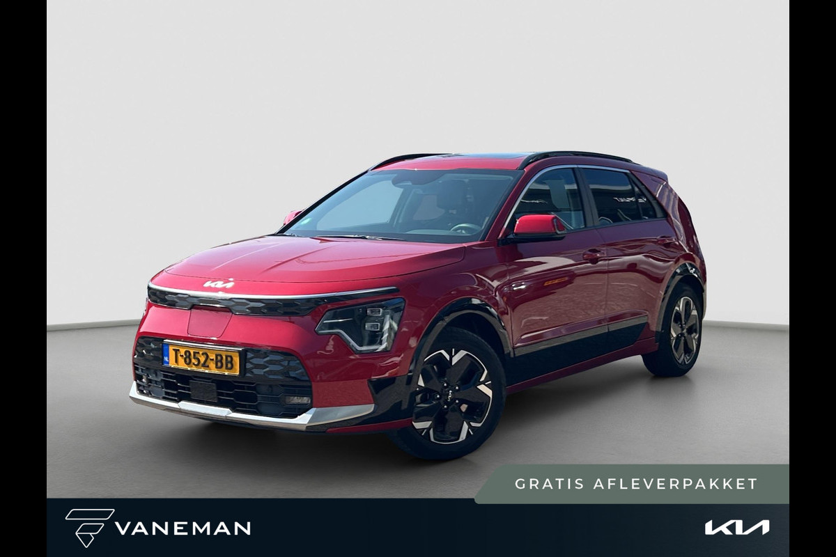 Kia Niro EV DynamicPlusLine 64.8 kWh | Prijs incl. vooraftrek 2000.- inruilpremie | HUD | Cruise | Camera | Open Dak | Stoel & Stuurverwarming | Key-Less | H-Leder |