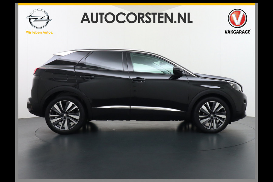 Peugeot 3008 T 131pk Keyless VirtualCockpit Elek.klep 360Camera 1/2Leer Apple/Android Dab Bordherk. Lane-dep. Led Navi CruiseControl Pdc Apps Aut.Verlichting PrivacyGlas Usb Ecc Bluetooth 4xElekRamen Dakrails Mistlampen Isofix 19''LM 1.2 PureTech Blue Lease Premium DealerOnderhouden NL-auto