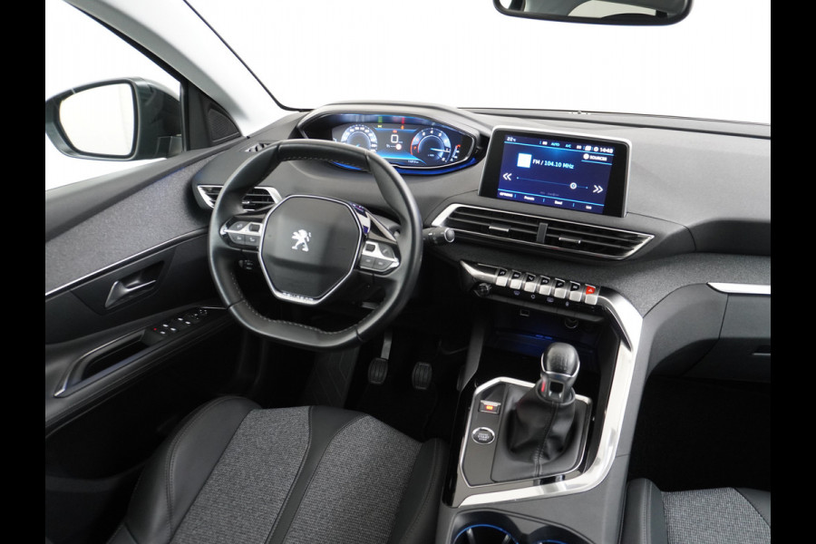 Peugeot 3008 T 131pk Keyless VirtualCockpit Elek.klep 360Camera 1/2Leer Apple/Android Dab Bordherk. Lane-dep. Led Navi CruiseControl Pdc Apps Aut.Verlichting PrivacyGlas Usb Ecc Bluetooth 4xElekRamen Dakrails Mistlampen Isofix 19''LM 1.2 PureTech Blue Lease Premium DealerOnderhouden NL-auto