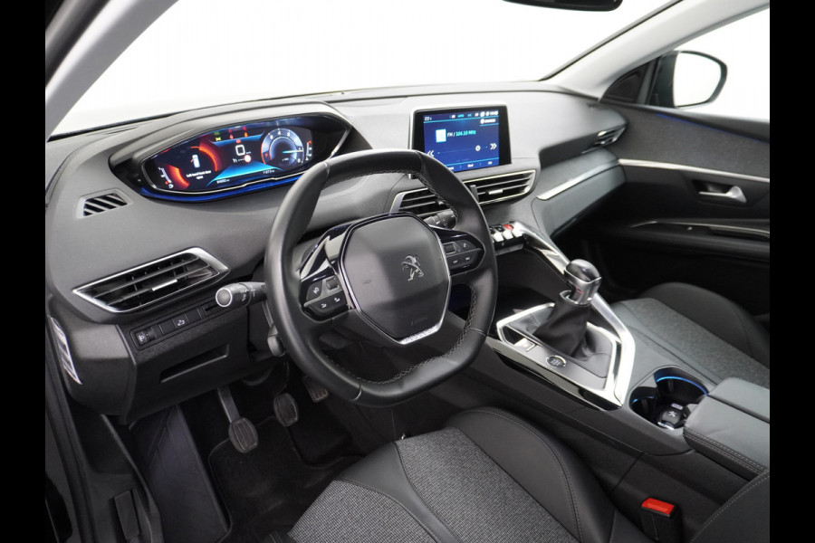 Peugeot 3008 T 131pk Keyless VirtualCockpit Elek.klep 360Camera 1/2Leer Apple/Android Dab Bordherk. Lane-dep. Led Navi CruiseControl Pdc Apps Aut.Verlichting PrivacyGlas Usb Ecc Bluetooth 4xElekRamen Dakrails Mistlampen Isofix 19''LM 1.2 PureTech Blue Lease Premium DealerOnderhouden NL-auto