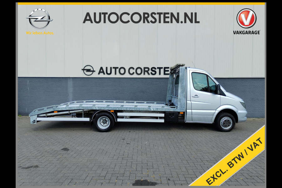 Mercedes-Benz Sprinter 519 3.0CDI V6 191PK 432 Autotransporter Lengte-5 3-Pers. EURO6 Ecc Navi Elek.Lier Trekhaak ESP Bluetooth Euro 6 Oprijplaten Origineel Nederlandse Sprinter