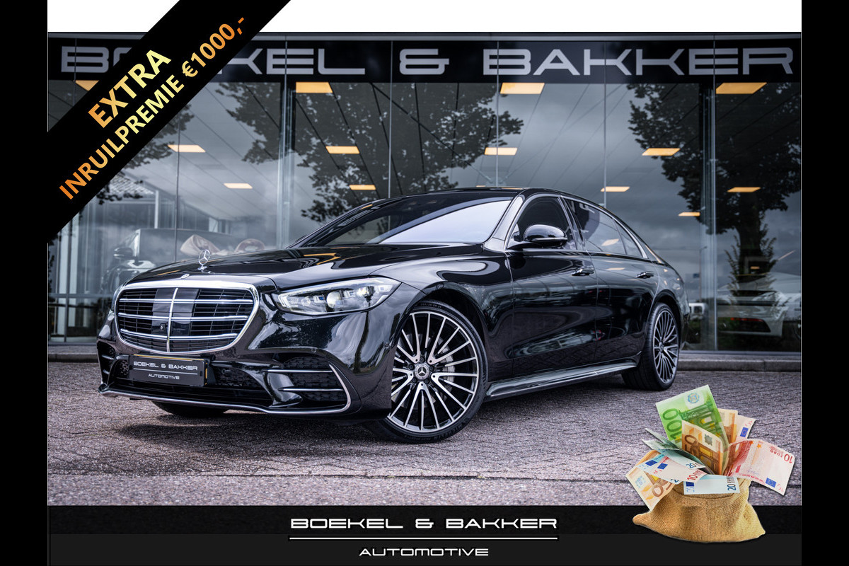 Mercedes-Benz S-Klasse 500 4MATIC Lang AMG Line ** Achterasbesturing ** Panodak ** HUD ** Burmester Premium Plus ** 21inch ** Ventilatie ** Massage