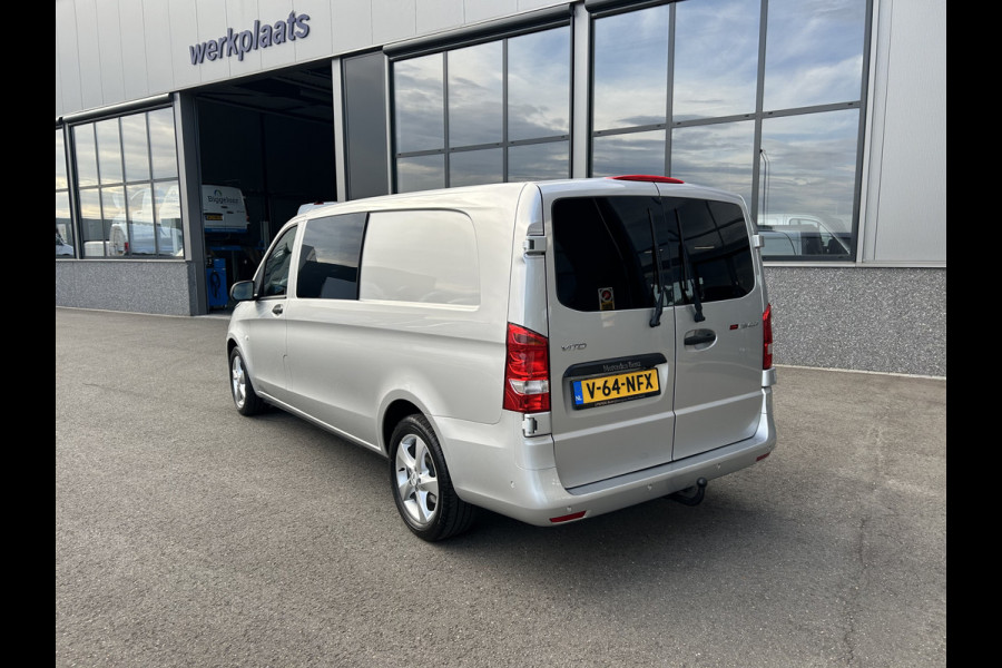 Mercedes-Benz Vito 116 CDI Extra lang / Dubbele cabine / LED / Achterdeuren / 9G-TRONIC / 2500KG Trekhaak / Camera / Parkeersensoren / Navigatie /