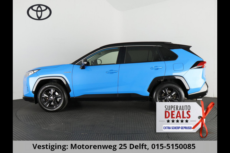 Toyota RAV4 2.5 HYBRID BI-TONE PACK AUTOMAAT GARANTIE 2030* TREKHAAK. ALARM.CYAAN BITONE METALLIC!