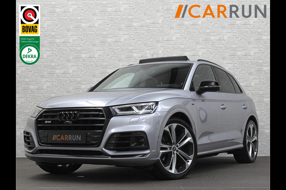 Audi Q5 SQ5 3.0 TFSI V6 | Luchtvering | 360 Camera | Panorama | ACC | B&O Sound | Head-Up | Keyless-Entry | Memory | Matrix-LED | Standkachel | ISO-Glas | Black-Optic | Autom. Parkeren | Tour-Pakket | Draadloos Laden | 3-Zone Clima |