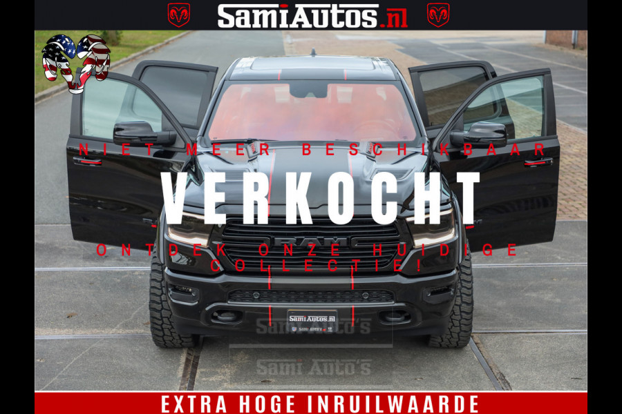 Dodge Ram 1500 GT EDITION | 5.7 HEMI V8 402PK | VIRTUAL COCKPIT | HEAD-UP | ADAPTIVE CRUISE | 360 CAMERA | TRX PACK | VOLLE UITVOERING Comfortabele Dubbele Cabine met Royale 5 Zitplaatsen | BPM vrij | Nu Leverbaar uit Voorraad | Voorraad Nr 2435