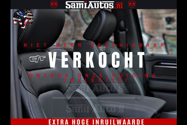 Dodge Ram 1500 GT EDITION | 5.7 HEMI V8 402PK | VIRTUAL COCKPIT | HEAD-UP | ADAPTIVE CRUISE | 360 CAMERA | TRX PACK | VOLLE UITVOERING Comfortabele Dubbele Cabine met Royale 5 Zitplaatsen | BPM vrij | Nu Leverbaar uit Voorraad | Voorraad Nr 2435