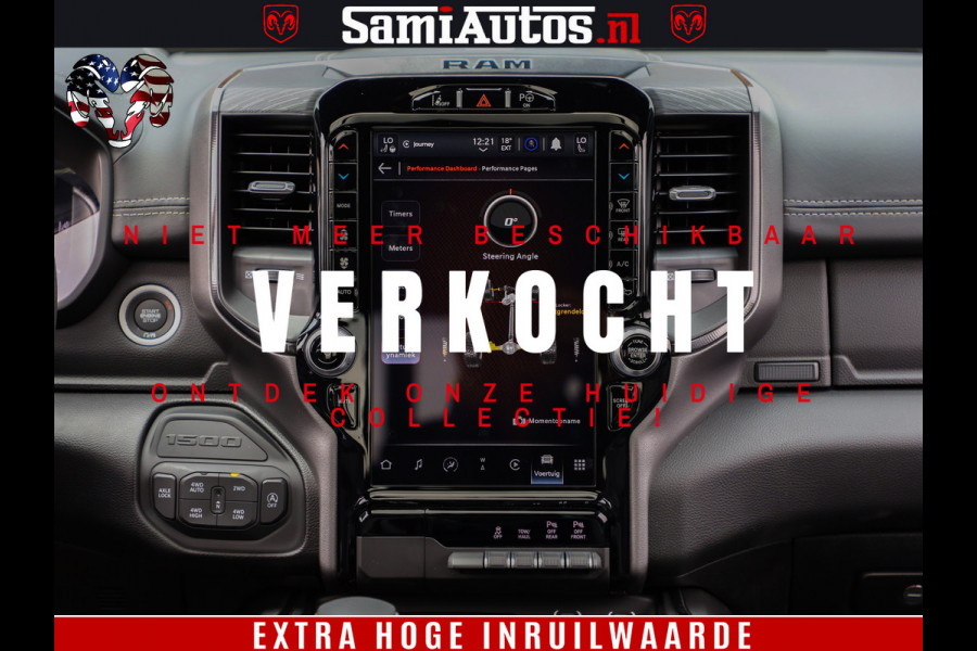 Dodge Ram 1500 GT EDITION | 5.7 HEMI V8 402PK | VIRTUAL COCKPIT | HEAD-UP | ADAPTIVE CRUISE | 360 CAMERA | TRX PACK | VOLLE UITVOERING Comfortabele Dubbele Cabine met Royale 5 Zitplaatsen | BPM vrij | Nu Leverbaar uit Voorraad | Voorraad Nr 2435