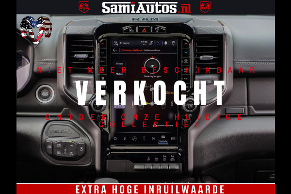 Dodge Ram 1500 GT EDITION | 5.7 HEMI V8 402PK | VIRTUAL COCKPIT | HEAD-UP | ADAPTIVE CRUISE | 360 CAMERA | TRX PACK | VOLLE UITVOERING Comfortabele Dubbele Cabine met Royale 5 Zitplaatsen | BPM vrij | Nu Leverbaar uit Voorraad | Voorraad Nr 2435