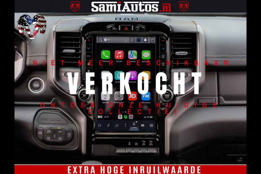 Dodge Ram 1500 GT EDITION | 5.7 HEMI V8 402PK | VIRTUAL COCKPIT | HEAD-UP | ADAPTIVE CRUISE | 360 CAMERA | TRX PACK | VOLLE UITVOERING Comfortabele Dubbele Cabine met Royale 5 Zitplaatsen | BPM vrij | Nu Leverbaar uit Voorraad | Voorraad Nr 2435