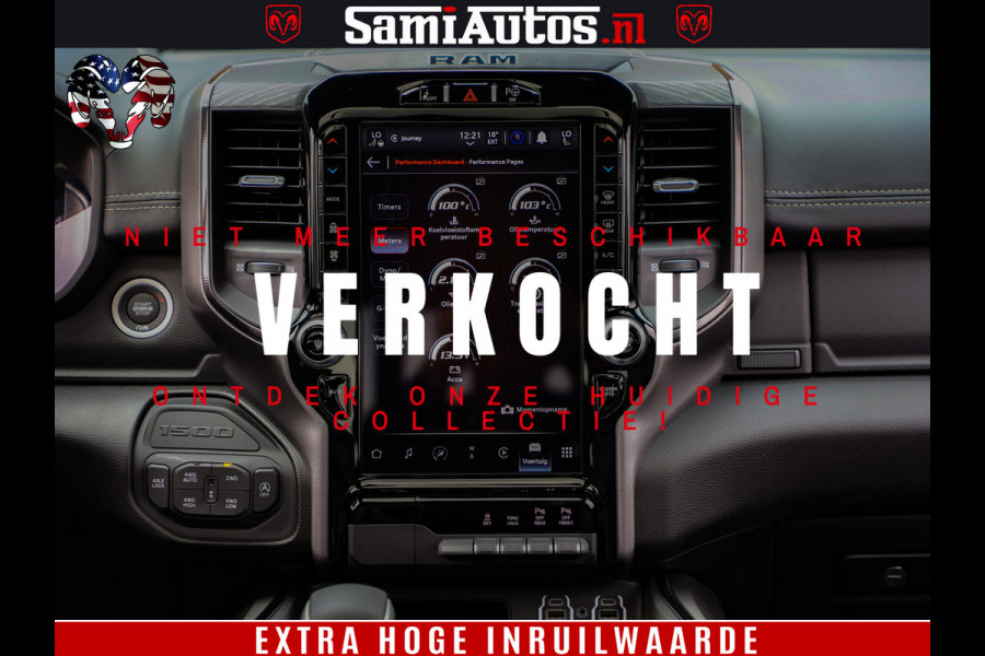 Dodge Ram 1500 GT EDITION | 5.7 HEMI V8 402PK | VIRTUAL COCKPIT | HEAD-UP | ADAPTIVE CRUISE | 360 CAMERA | TRX PACK | VOLLE UITVOERING Comfortabele Dubbele Cabine met Royale 5 Zitplaatsen | BPM vrij | Nu Leverbaar uit Voorraad | Voorraad Nr 2435