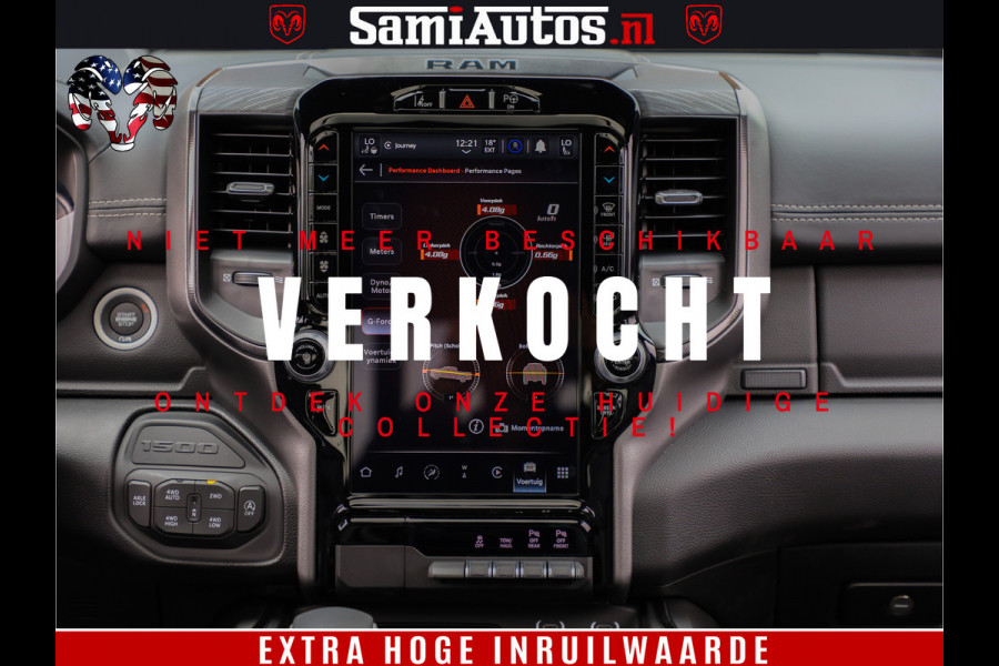 Dodge Ram 1500 GT EDITION | 5.7 HEMI V8 402PK | VIRTUAL COCKPIT | HEAD-UP | ADAPTIVE CRUISE | 360 CAMERA | TRX PACK | VOLLE UITVOERING Comfortabele Dubbele Cabine met Royale 5 Zitplaatsen | BPM vrij | Nu Leverbaar uit Voorraad | Voorraad Nr 2435
