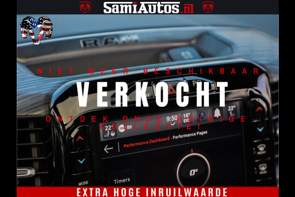 Dodge Ram 1500 GT EDITION | 5.7 HEMI V8 402PK | VIRTUAL COCKPIT | HEAD-UP | ADAPTIVE CRUISE | 360 CAMERA | TRX PACK | VOLLE UITVOERING Comfortabele Dubbele Cabine met Royale 5 Zitplaatsen | BPM vrij | Nu Leverbaar uit Voorraad | Voorraad Nr 2435