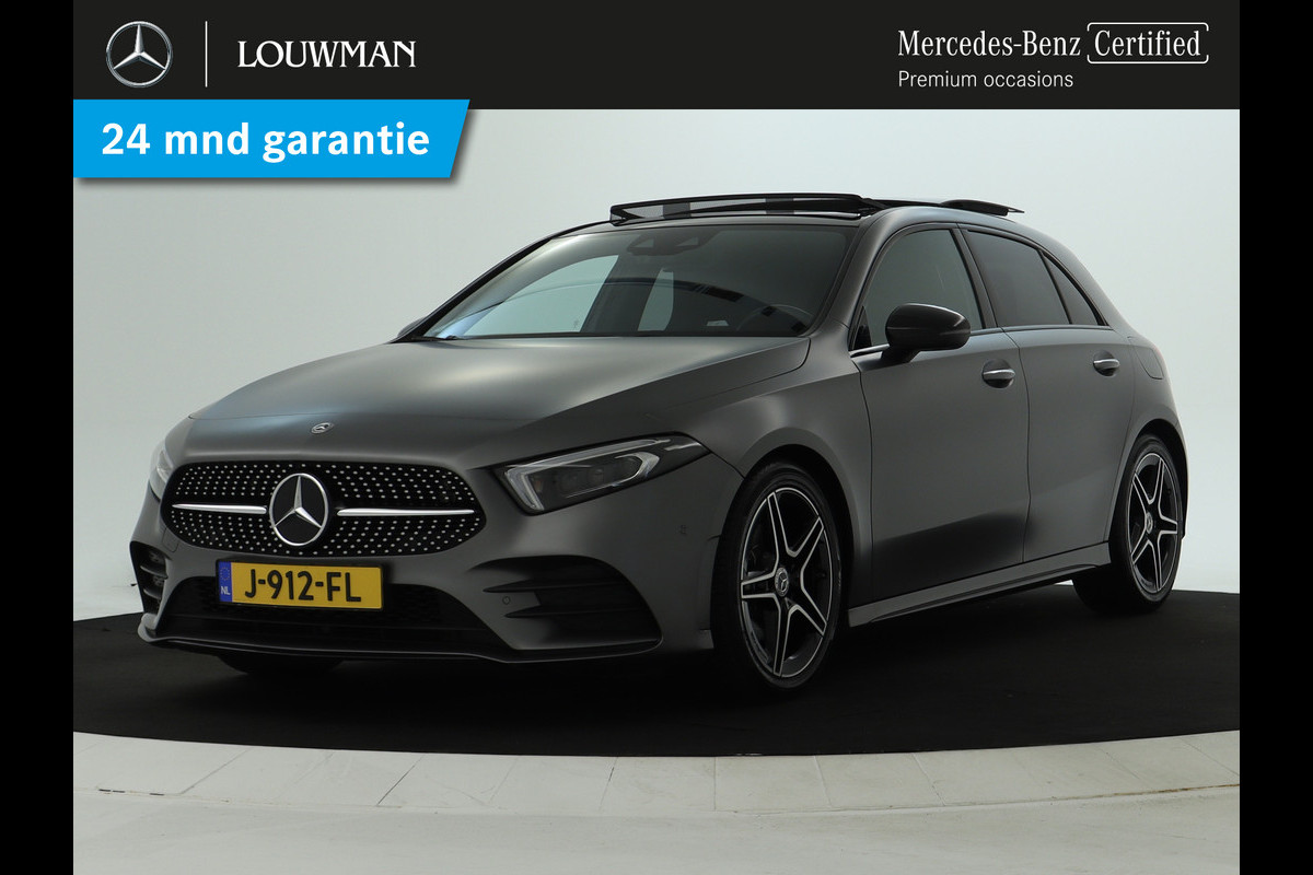 Mercedes-Benz A-Klasse 160 Business Solution AMG Panoramadak | 5 spaaks lichtmetalen velgen | Navigatie | Parking support met camera achter | elect bed. voorstoelen met memory | Inclusief 48 maanden Mercedes-Benz Certified garantie voor Europa. Mercedes-Benz A-Klasse 160 Business Solution AMG Panoramadak | 5 spaaks lichtmetalen velgen | Navigatie | Parking support met camera achter | elect bed. voorstoelen met memory | Inclusief 48 maanden Mercedes-Benz Certified garantie voor Europa.