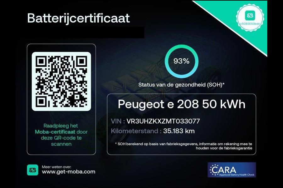 Peugeot e-208 EV ALLURE PACK 50 KWh ACCU= 93% +SNELLADEN 3 FASE LADEN TOT 2 JAAR GARANTIE ! Als nieuw!