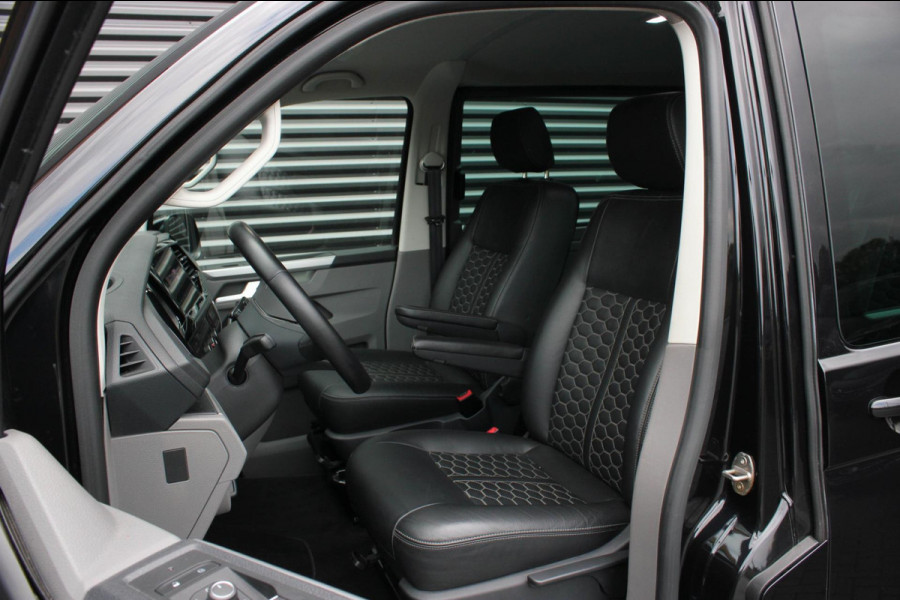 Volkswagen Transporter 2.0 TDI L2H1 150PK BULLI DC DUBBEL CABINE / LEIGHTONVANS BODYKIT / FULL OPTINS / LEDER / FULL BLACK / APPLE