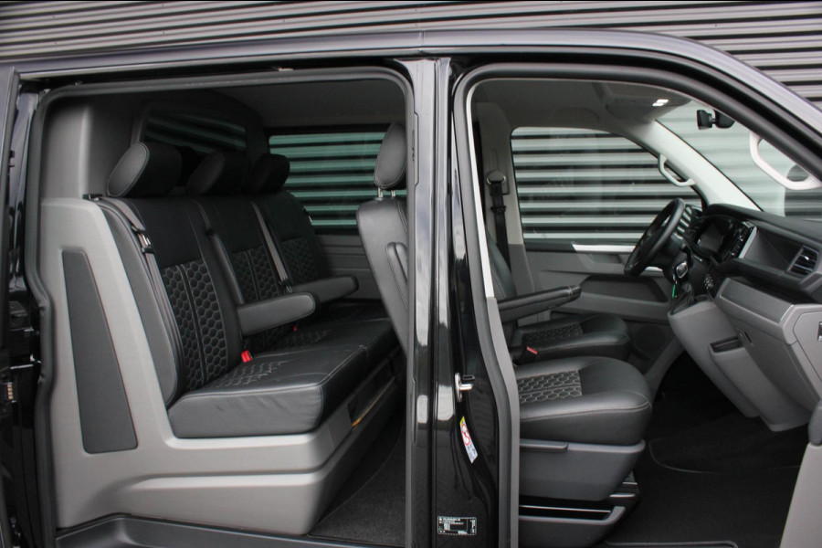 Volkswagen Transporter 2.0 TDI L2H1 150PK BULLI DC DUBBEL CABINE / LEIGHTONVANS BODYKIT / FULL OPTINS / LEDER / FULL BLACK / APPLE