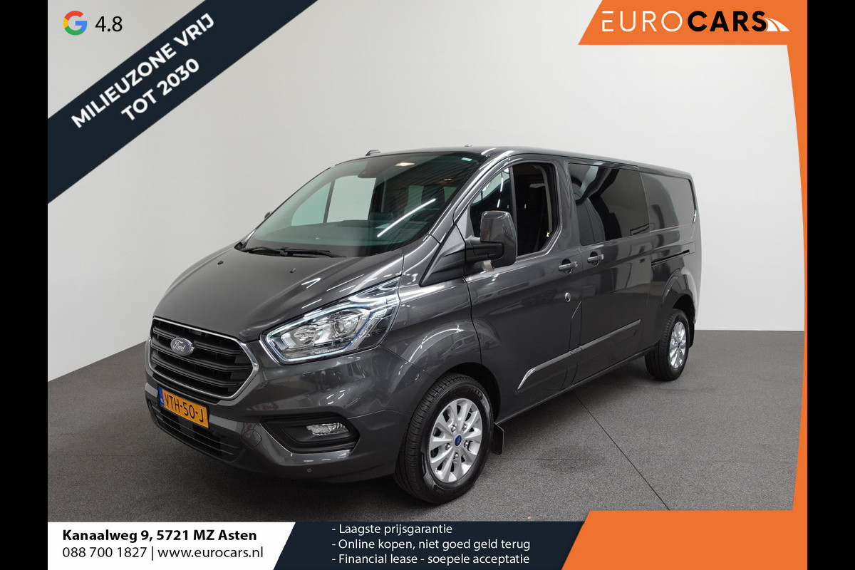 Ford Transit Custom 300 2.0 TDCI L2H1 Limited Dubbele Cabine Navi Airco 2 Schuifdeuren Trekhaak PDC voor & achter Carplay DAB