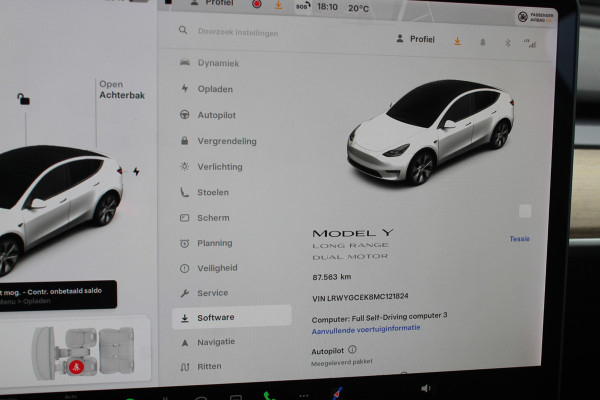 Tesla Model Y Long Range AWD 75 kWh / SoH 91.9% / Autopilot / Panoramadak / Camera / 20'' / Keyless / Leder / Dodehoek / Navigatie / Stoelverwarming