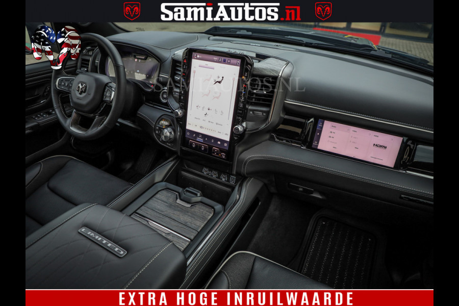 Dodge Ram 1500 Limited Night H.O 540HP 706Nm | Massage + Full Option | De Meest Luxe en Volle Pick-Up in zijn Klasse | Comfortabele Dubbele Cabine met Royale 5 Zitplaatsen | BPM vrij | Nu Leverbaar uit Voorraad | Voorraad Nr 2329 - 5135