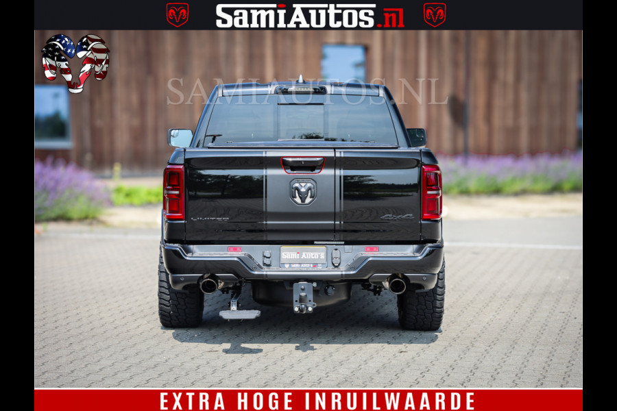 Dodge Ram 1500 Limited Night H.O 540HP 706Nm | Massage + Full Option | De Meest Luxe en Volle Pick-Up in zijn Klasse | Comfortabele Dubbele Cabine met Royale 5 Zitplaatsen | BPM vrij | Nu Leverbaar uit Voorraad | Voorraad Nr 2329 - 5135