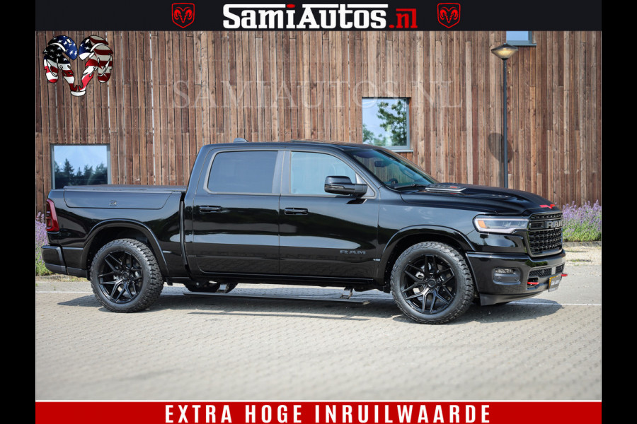Dodge Ram 1500 Limited Night H.O 540HP 706Nm | Massage + Full Option | De Meest Luxe en Volle Pick-Up in zijn Klasse | Comfortabele Dubbele Cabine met Royale 5 Zitplaatsen | BPM vrij | Nu Leverbaar uit Voorraad | Voorraad Nr 2329 - 5135