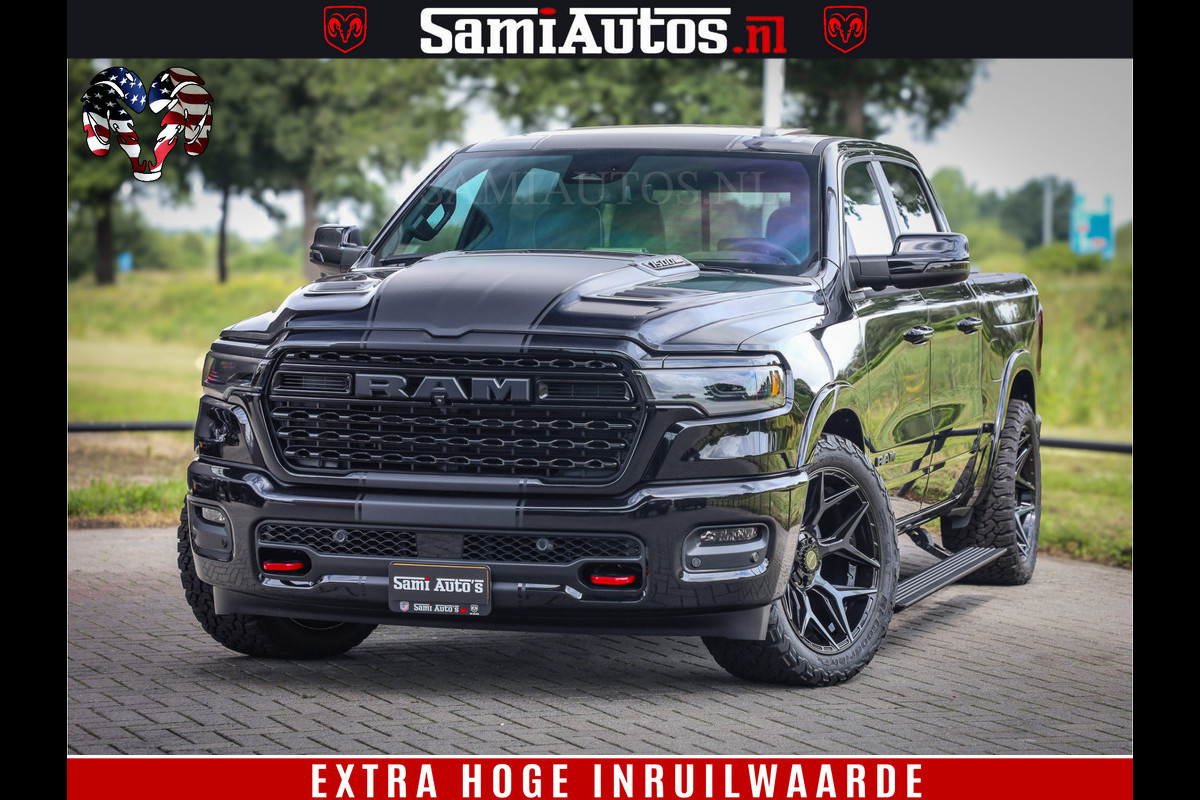 Dodge Ram 1500 Limited Night High Output 540HP 706Nm | Massage + Full Option | De Meest Luxe en Volle Pick-Up in zijn Klasse | Comfortabele Dubbele Cabine met Royale 5 Zitplaatsen | BPM vrij | Nu Leverbaar uit Voorraad | Voorraad Nr 2326 - 5169 Dodge Ram 1500 Limited Night High Output 540HP 706Nm | Massage + Full Option | De Meest Luxe en Volle Pick-Up in zijn Klasse | Comfortabele Dubbele Cabine met Royale 5 Zitplaatsen | BPM vrij | Nu Leverbaar uit Voorraad | Voorraad Nr 2326 - 5169