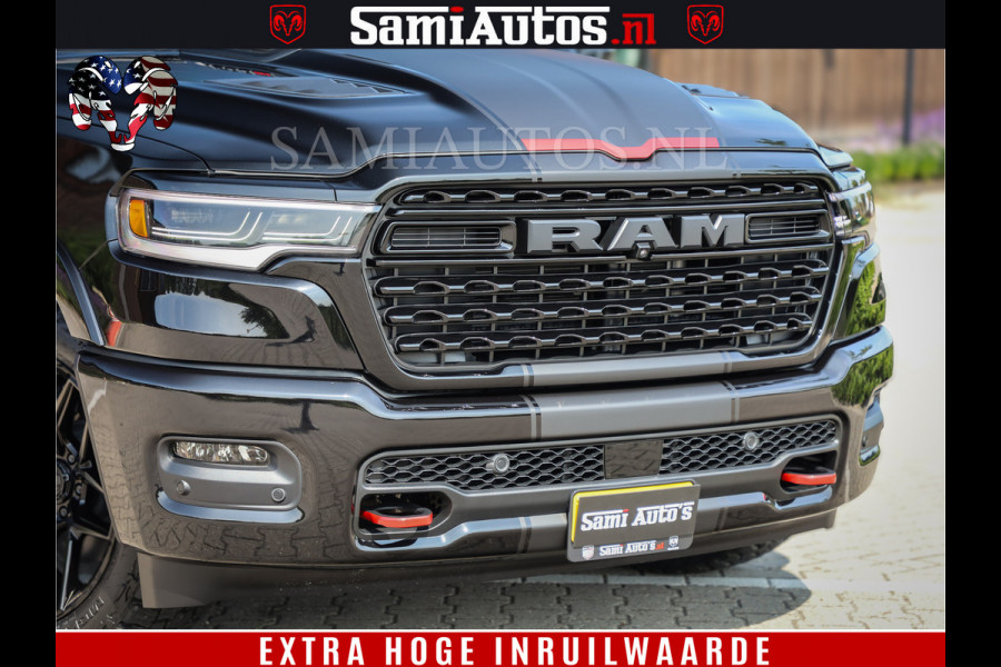 Dodge Ram 1500 Limited Night High Output 540HP 706Nm | Massage + Full Option | De Meest Luxe en Volle Pick-Up in zijn Klasse | Comfortabele Dubbele Cabine met Royale 5 Zitplaatsen | BPM vrij | Nu Leverbaar uit Voorraad | Voorraad Nr 2357 - 5182