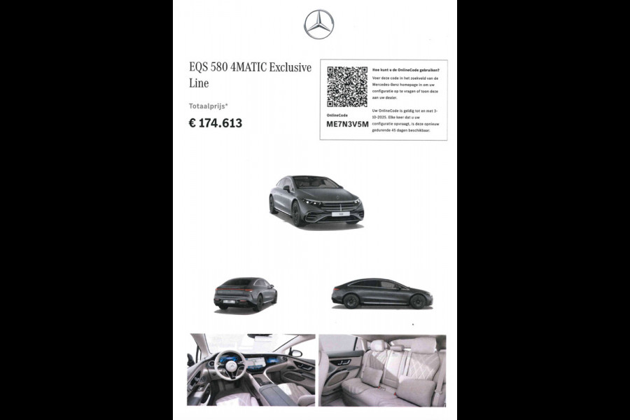 Mercedes-Benz EQS 580 4MATIC AMG Line | BTW | 1e eigenaar | € 61.900 ex BTW Mercedes-Benz EQS 580 4MATIC AMG Line | BTW | 1e eigenaar | € 61.900 ex BTW