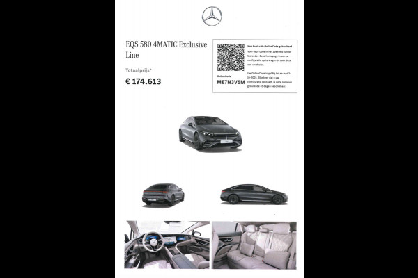 Mercedes-Benz EQS 580 4MATIC AMG Line | BTW | 1e eigenaar | € 61.900 ex BTW Mercedes-Benz EQS 580 4MATIC AMG Line | BTW | 1e eigenaar | € 61.900 ex BTW