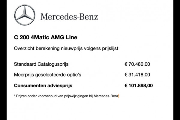 Mercedes-Benz C-Klasse C 200 4MATIC AMG Line | Zeer compleet