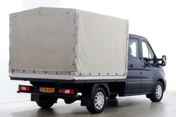 Ford Transit 350 2.0 TDCI 130pk 4x4 L2H1 Trend D.C. Open laadbak met huif 06-2020
