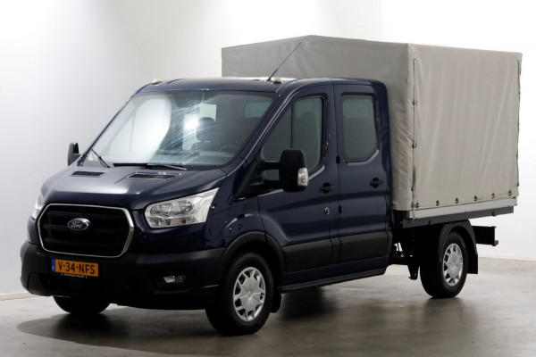 Ford Transit 350 2.0 TDCI 130pk 4x4 L2H1 Trend D.C. Open laadbak met huif 06-2020