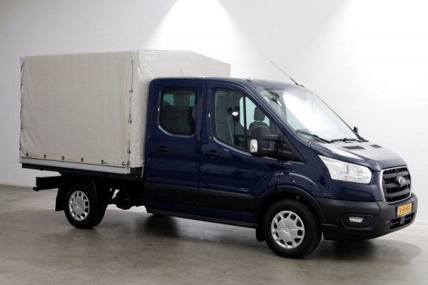 Ford Transit 350 2.0 TDCI 130pk 4x4 L2H1 Trend D.C. Open laadbak met huif 06-2020