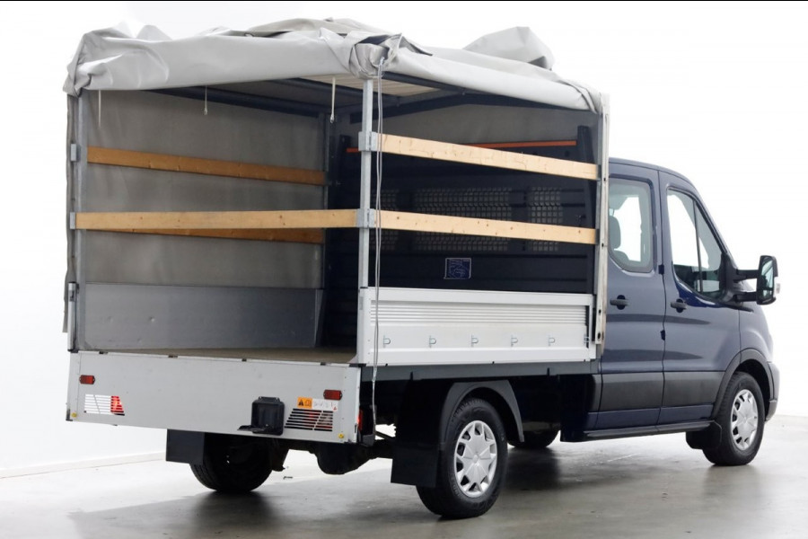 Ford Transit 350 2.0 TDCI 130pk 4x4 L2H1 Trend D.C. Open laadbak met huif 06-2020