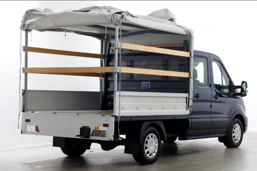 Ford Transit 350 2.0 TDCI 130pk 4x4 L2H1 Trend D.C. Open laadbak met huif 06-2020