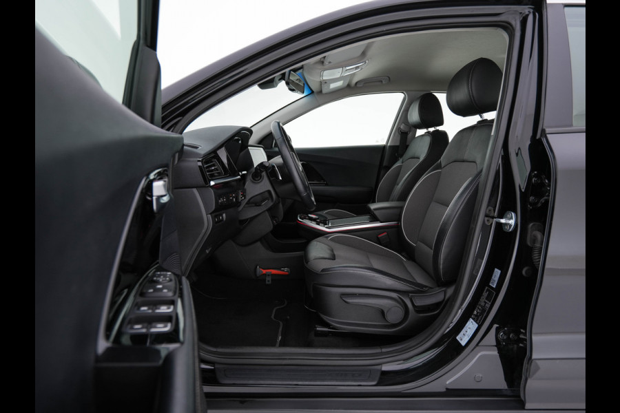 Kia e-Niro DynamicLine 64 kWh [ 3-Fase ] {SOH-100%} (INCL-BTW)  Aut. *LEATHER-FABRIC | NAVI-FULLMAP | AMBIENT-LIGHT | DAB+ | ADAPTIVE-CRUISE | CAMERA | HEATED-COMFORTSEATS | KEYLESS | DIGI-COCKPIT | SHIFT-PADDLES | CARPLAY | 17"ALU*