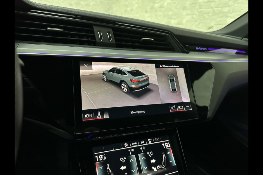Audi e-tron Sportback S 503pk RS-Seats | 360 Camera | ACC | B&O | Panorama | Luchtvering | Head-Up | Camera-Spiegels | Keyless-Entry | SiamBeige Metallic | Trekhaak | ISO-Glas | 4-Zone Clima | Matrix-LED | Carplay | Rijklaar incl. BOVAG garantie | Black-Optic | Stuur-Verwarming | Sfeerverlichting |