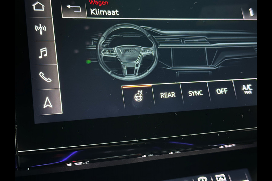 Audi e-tron Sportback S 503pk RS-Seats | 360 Camera | ACC | B&O | Panorama | Luchtvering | Head-Up | Camera-Spiegels | Keyless-Entry | SiamBeige Metallic | Trekhaak | ISO-Glas | 4-Zone Clima | Matrix-LED | Carplay | Rijklaar incl. BOVAG garantie | Black-Optic | Stuur-Verwarming | Sfeerverlichting |