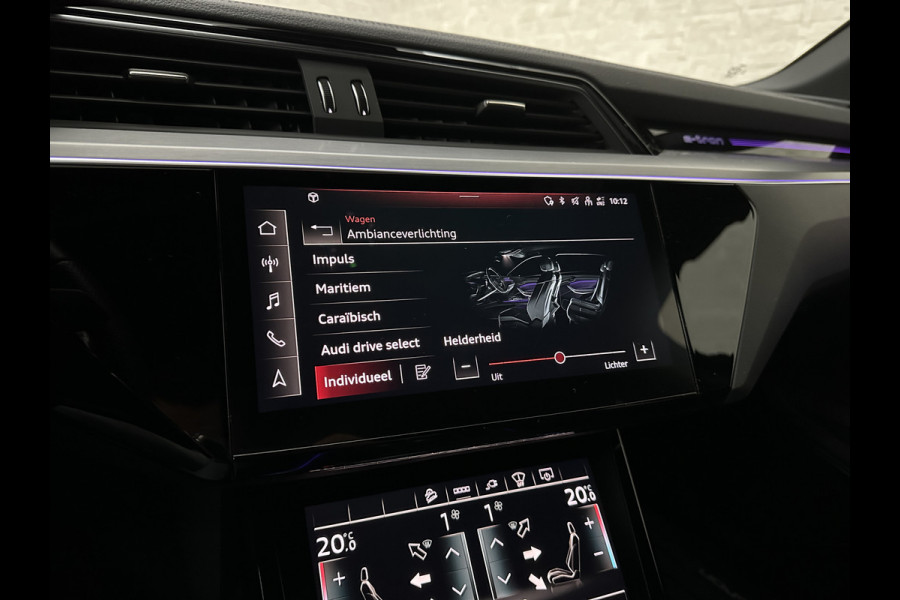 Audi e-tron Sportback S 503pk RS-Seats | 360 Camera | ACC | B&O | Panorama | Luchtvering | Head-Up | Camera-Spiegels | Keyless-Entry | SiamBeige Metallic | Trekhaak | ISO-Glas | 4-Zone Clima | Matrix-LED | Carplay | Rijklaar incl. BOVAG garantie | Black-Optic | Stuur-Verwarming | Sfeerverlichting |