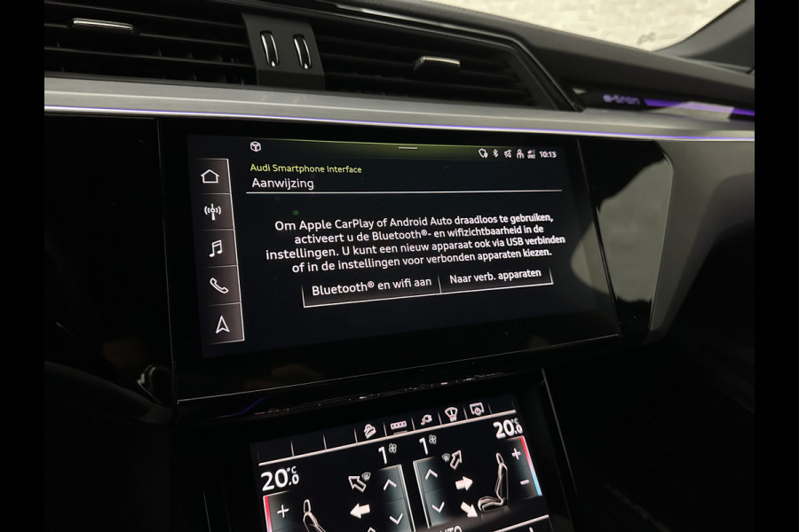 Audi e-tron Sportback S 503pk RS-Seats | 360 Camera | ACC | B&O | Panorama | Luchtvering | Head-Up | Camera-Spiegels | Keyless-Entry | SiamBeige Metallic | Trekhaak | ISO-Glas | 4-Zone Clima | Matrix-LED | Carplay | Rijklaar incl. BOVAG garantie | Black-Optic | Stuur-Verwarming | Sfeerverlichting |