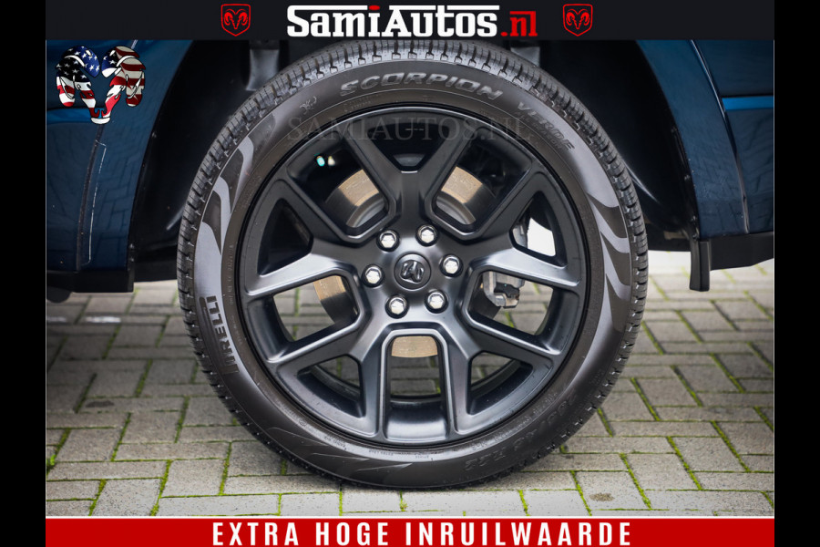 Dodge Ram 1500 LongHorn Edition | Hemi 5.7 V8 | HUD | Luchtvering | Bom Vol | PanoramaDak | Patriot Blue | Comfortabele Dubbele Cabine met Royale 5 Zitplaatsen | DC | Crew Cab | 4x4 | Eerste Eigenaar | 57860 Km Dealer Onderhouden |