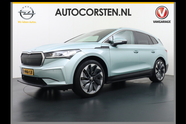 Škoda ENYAQ iV 80 Trekhaak Leder Panoramadak Memory Camera Adap.Cruise Warmtepomp Navi Ecc Apple Carplay Android Auto Lmv 21" 1e Eigenaar Nieuwprijs €59.095! 1.000KG Trekgewicht