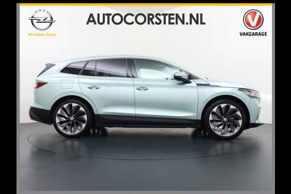 Škoda ENYAQ iV 80 Trekhaak Leder Panoramadak Memory Camera Adap.Cruise Warmtepomp Navi Ecc Apple Carplay Android Auto Lmv 21" 1e Eigenaar Nieuwprijs €59.095! 1.000KG Trekgewicht