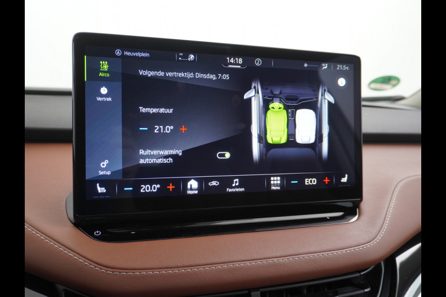 Škoda ENYAQ iV 80 Trekhaak Leder Panoramadak Memory Camera Adap.Cruise Warmtepomp Navi Ecc Apple Carplay Android Auto Lmv 21" 1e Eigenaar Nieuwprijs €59.095! 1.000KG Trekgewicht