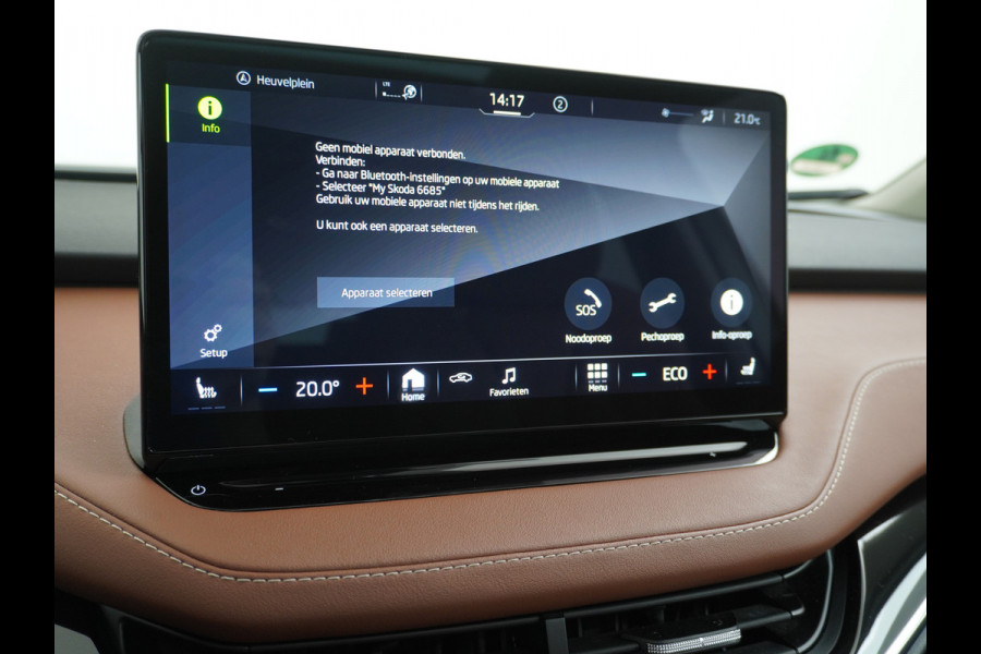 Škoda ENYAQ iV 80 Trekhaak Leder Panoramadak Memory Camera Adap.Cruise Warmtepomp Navi Ecc Apple Carplay Android Auto Lmv 21" 1e Eigenaar Nieuwprijs €59.095! 1.000KG Trekgewicht